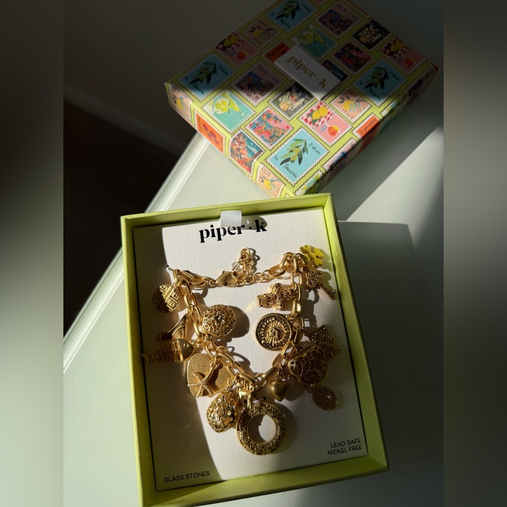 Viral Piper K Gold Charms bracelet